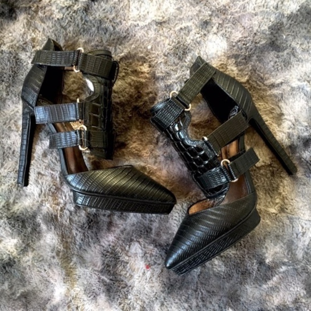 Jeffrey Campbell Croc Embossed Heels